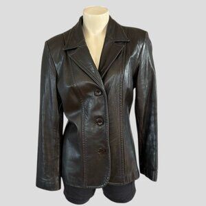 Vintage Women's Danier Black Soft 100% Genuine Leather Jacket